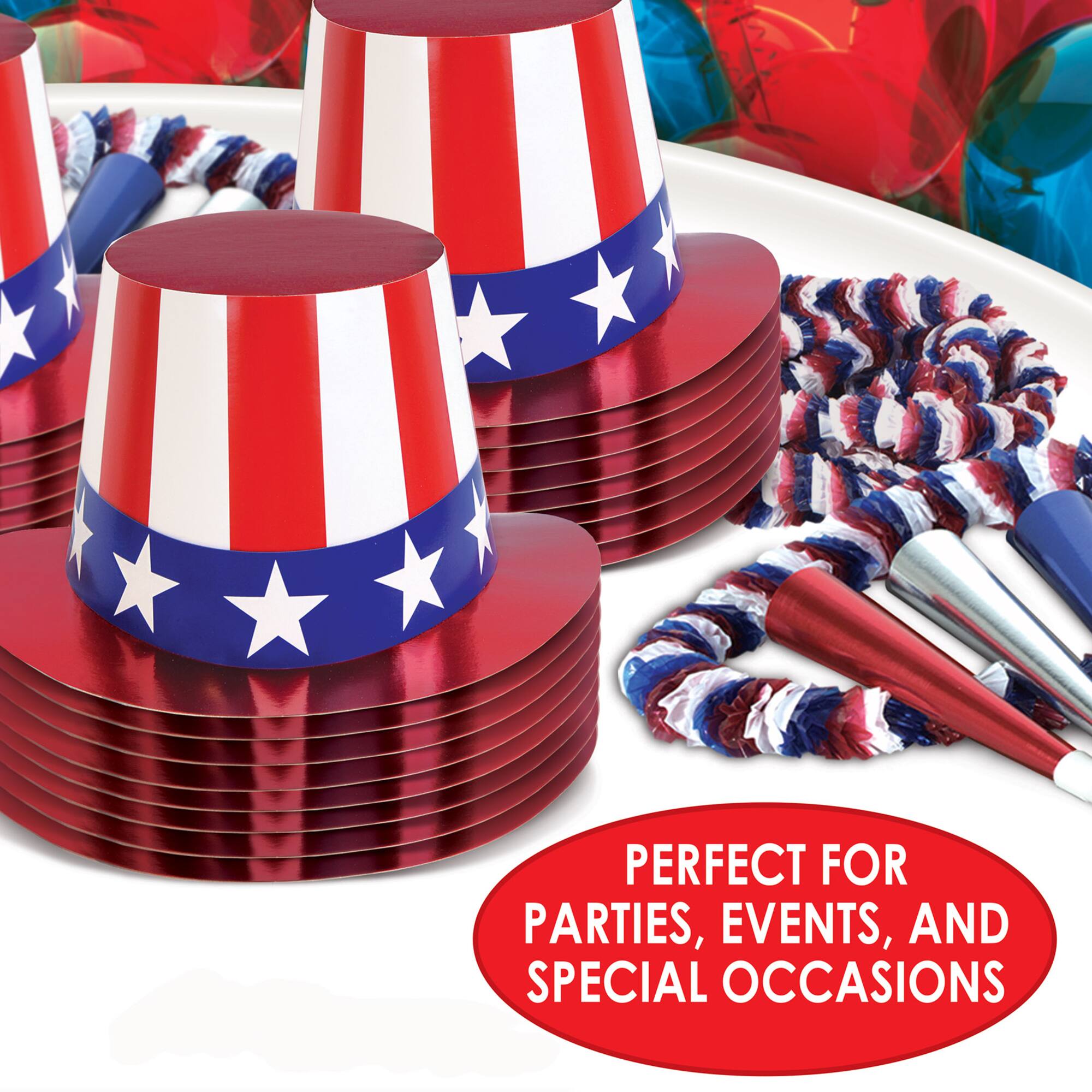 Beistle Foil Stars & Stripes Patriotic Hi Hats, 5ct.